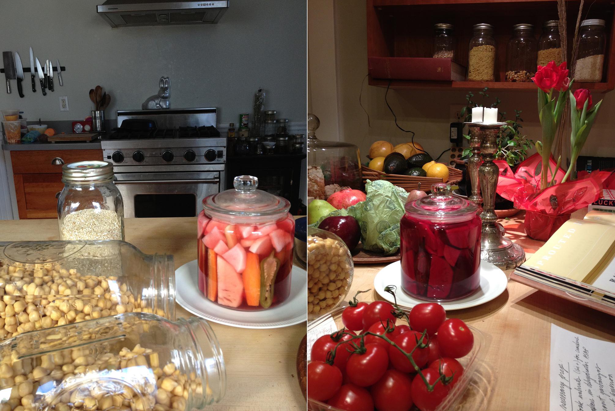 RED pickles and sprouts prep - 13 Dinners in 2013